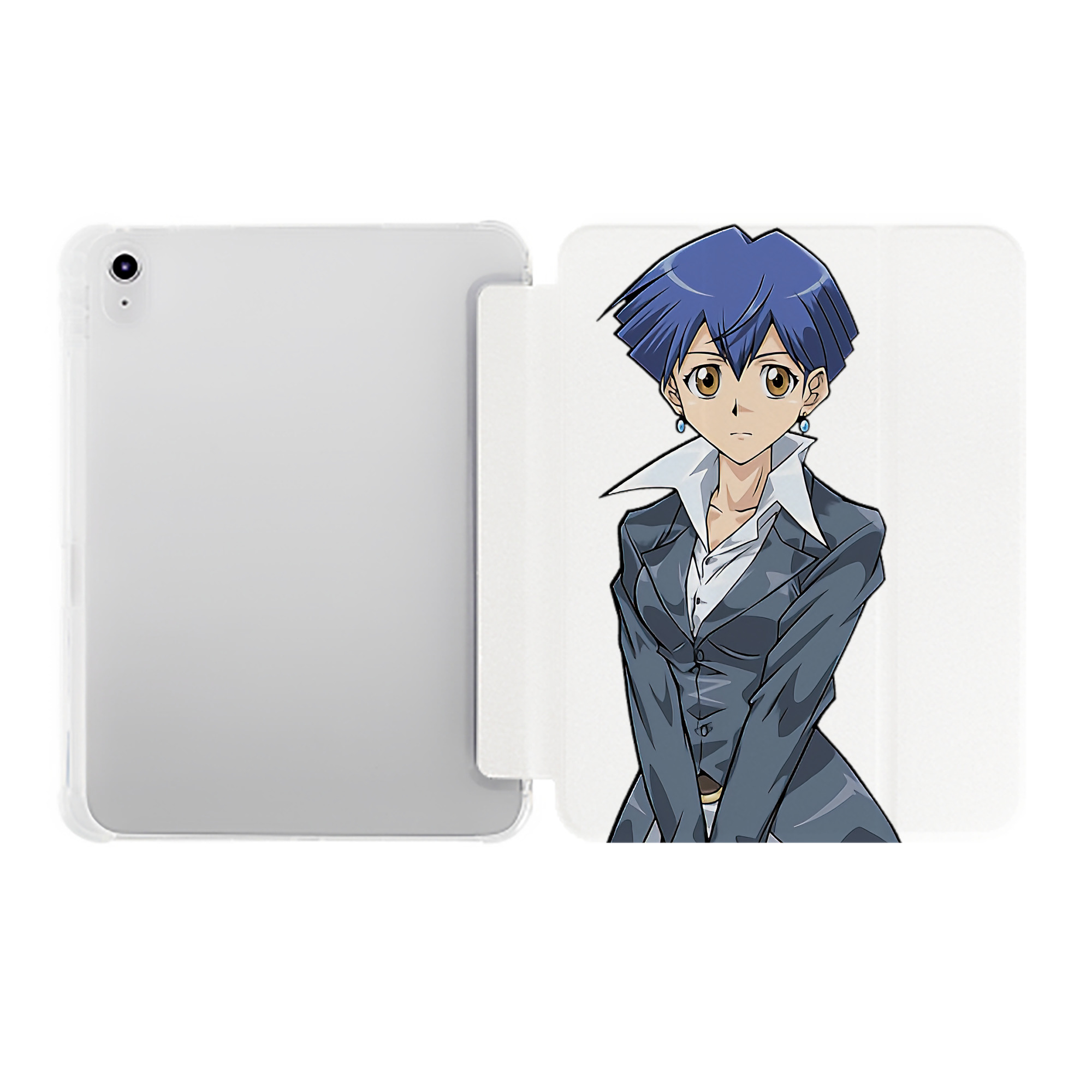 （画像用） 遊☆戯☆王 Yu-Gi-Oh! IPad ケース ペン収納付き 三つ折りスタンド PUレザー×シリコン 対応機種9.5/10.5/10.9インチ